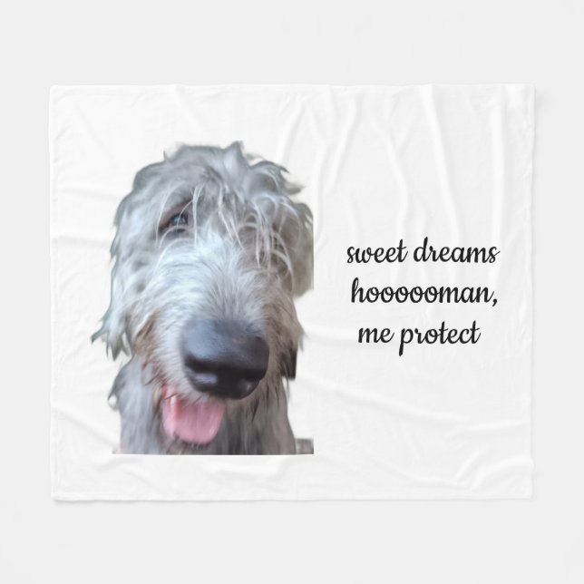 Irish Wolfhound Fleece-Decke – Süße Träume Fleecedecke (Vorderseite (Horizontal))