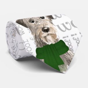 Irish Wolfhound Funny Woof Christmas Dog Lover Krawatte