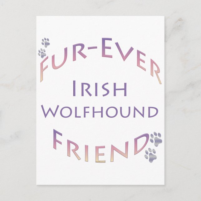 Irish Wolfhound Furever Postkarte (Vorderseite)