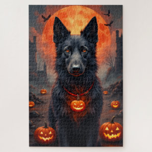 Irish Wolfhound Gothic Halloween-Porträtkunst Puzzle