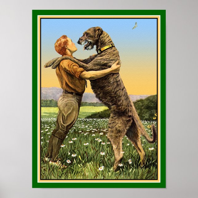 Irish Wolfhound Greeting Poster (Vorne)
