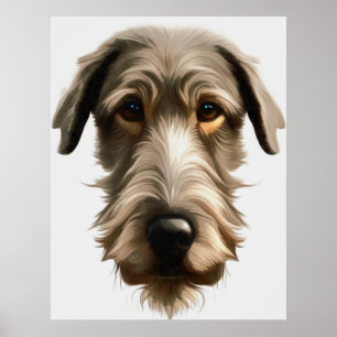 Irish Wolfhound-Haustierporträtmalerei isoliert au Poster