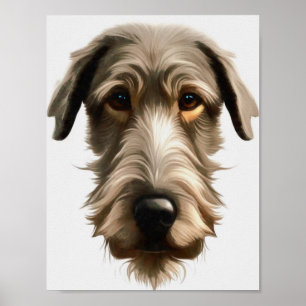 Irish Wolfhound-Haustierporträtmalerei isoliert au Poster