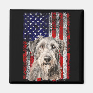 Irish Wolfhound Hunde Liebhaber Flagge 4. Juli Magnet