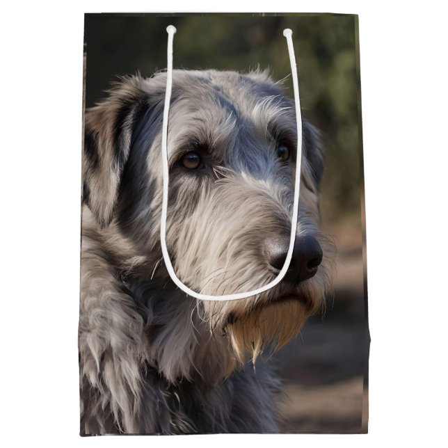 Irish Wolfhound ich bin nicht erstaunt, Mittlere Geschenktüte (Rückseite)