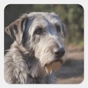 Irish Wolfhound ich bin nicht erstaunt, Quadratischer Aufkleber