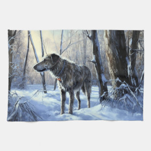 Irish Wolfhound Let It Snow Weihnachten Geschirrtuch