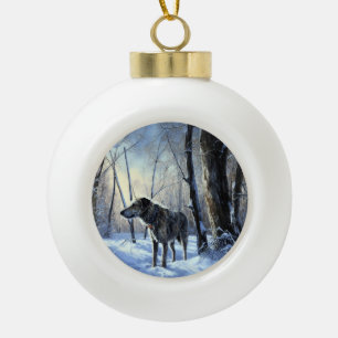 Irish Wolfhound Let It Snow Weihnachten Keramik Kugel-Ornament