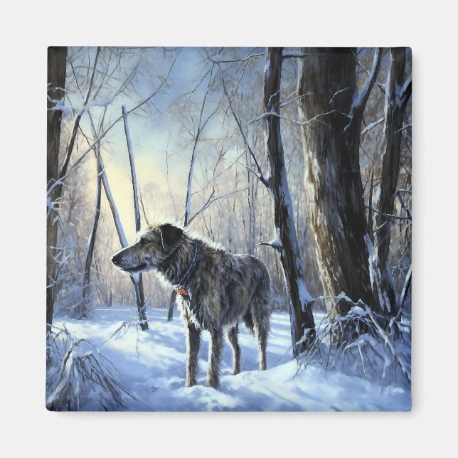 Irish Wolfhound Let It Snow Weihnachten Magnet (Vorne)