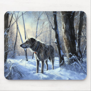 Irish Wolfhound Let It Snow Weihnachten Mousepad