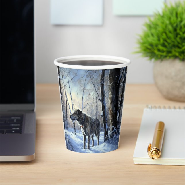 Irish Wolfhound Let It Snow Weihnachten Pappbecher (InSitu)