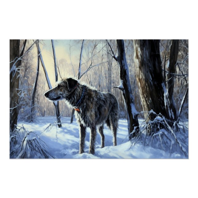 Irish Wolfhound Let It Snow Weihnachten Poster (Vorderseite)