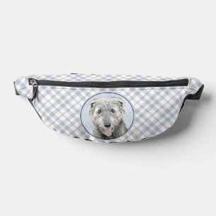 Irish Wolfhound Malerei Grau Original Hunde Kunst Bauchtasche