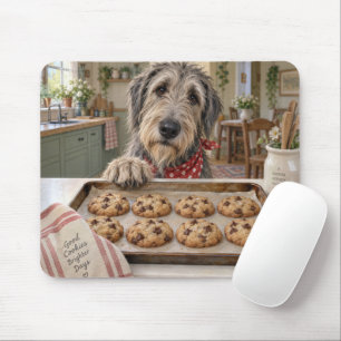 Irish Wolfhound mit Schokoladenkeksen Mousepad