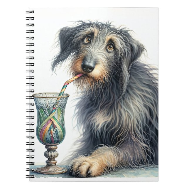 Irish Wolfhound mit Soda Notizblock (Vorderseite)