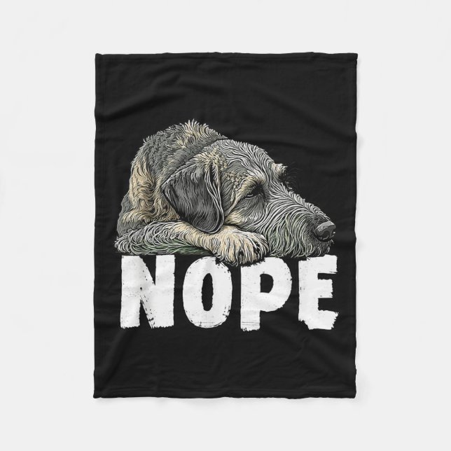 Irish Wolfhound Nope Funny Lazy Pet Dog Cute  Fleecedecke (Vorderseite)