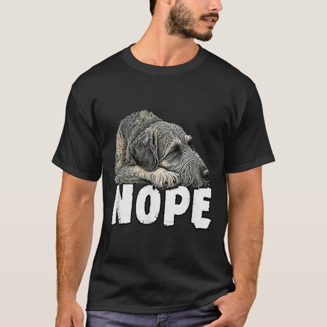 Irish Wolfhound Nope Funny Lazy Pet Dog Cute  T-Shirt (Vorderseite)