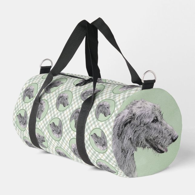Irish Wolfhound Painting Gray Original Dog Art Duffle Bag (Linke Seite)