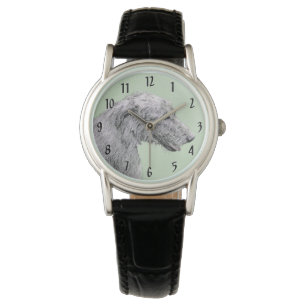 Irish Wolfhound Painting - Niedliche Original Dog  Armbanduhr