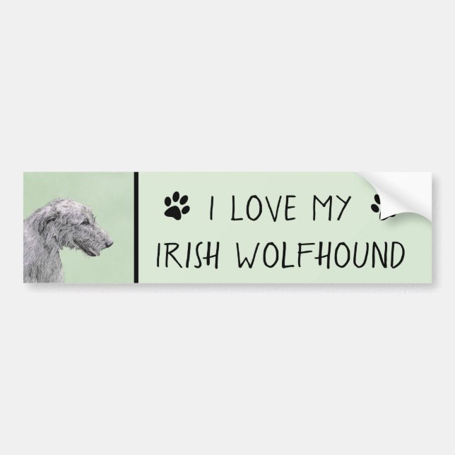 Irish Wolfhound Painting - Niedliche Original Dog  Autoaufkleber (Vorne)