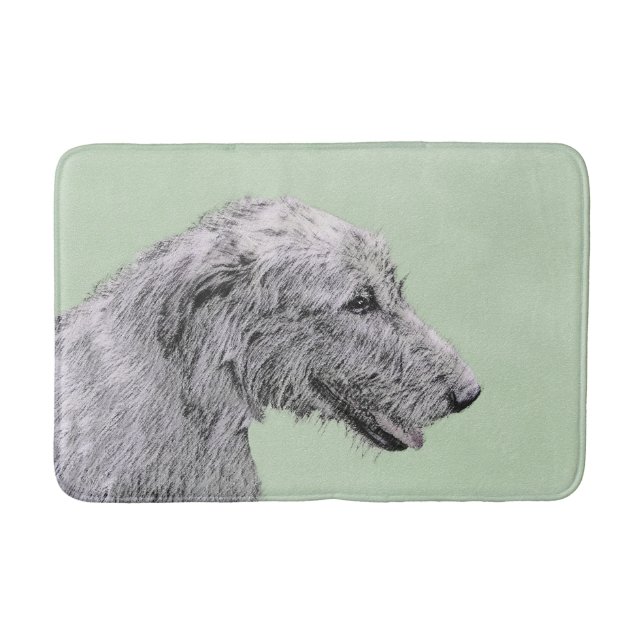 Irish Wolfhound Painting - Niedliche Original Dog  Badematte (Vorderseite)