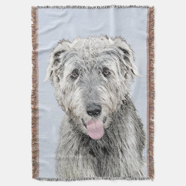 Irish Wolfhound Painting - Niedliche Original Dog  Decke (Vorderseite Vertikal)