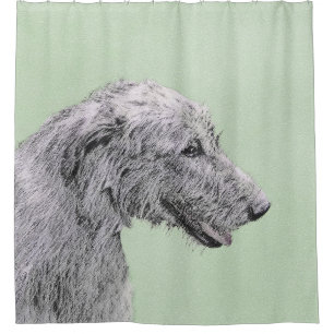 Irish Wolfhound Painting - Niedliche Original Dog Duschvorhang