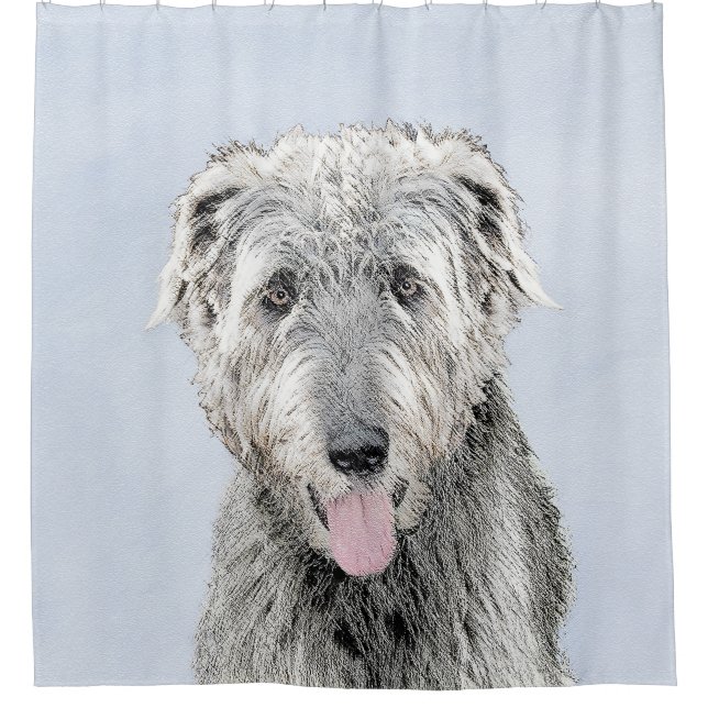 Irish Wolfhound Painting - Niedliche Original Dog  Duschvorhang (Vorderseite)