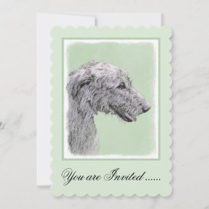 Irish Wolfhound Painting - Niedliche Original Dog Einladung