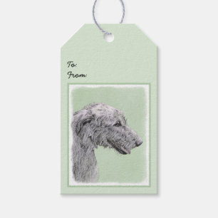 Irish Wolfhound Painting - Niedliche Original Dog Geschenkanhänger