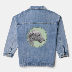 Irish Wolfhound Painting - Niedliche Original Dog Jeansjacke