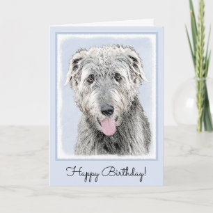 Irish Wolfhound Painting - Niedliche Original Dog Karte