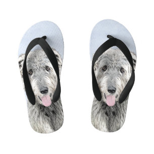 Irish Wolfhound Painting - Niedliche Original Dog Kinderbadesandalen