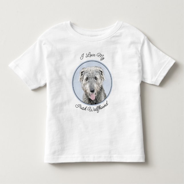Irish Wolfhound Painting - Niedliche Original Dog  Kleinkind T-shirt (Vorderseite)