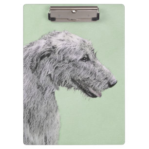Irish Wolfhound Painting - Niedliche Original Dog Klemmbrett