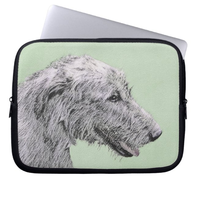 Irish Wolfhound Painting - Niedliche Original Dog  Laptopschutzhülle (Vorderseite)