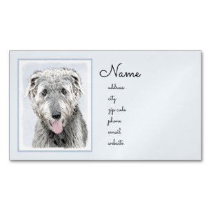 Irish Wolfhound Painting - Niedliche Original Dog  Magnetische Visitenkarte