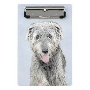 Irish Wolfhound Painting - Niedliche Original Dog Mini Klemmbrett