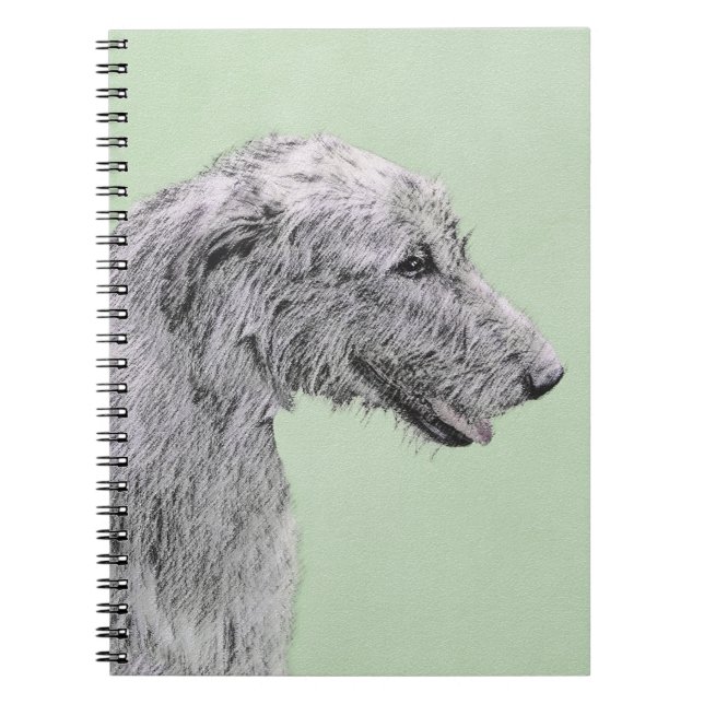 Irish Wolfhound Painting - Niedliche Original Dog  Notizblock (Vorderseite)