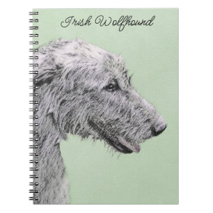 Irish Wolfhound Painting - Niedliche Original Dog Notizblock