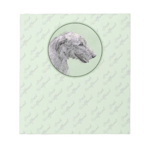 Irish Wolfhound Painting - Niedliche Original Dog Notizblock
