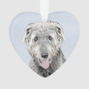 Irish Wolfhound Painting - Niedliche Original Dog Ornament