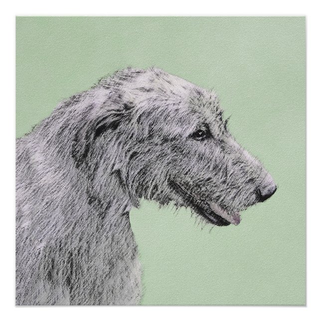 Irish Wolfhound Painting - Niedliche Original Dog  Poster (Vorderseite)