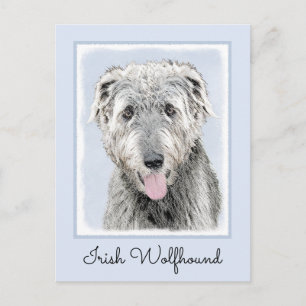 Irish Wolfhound Painting - Niedliche Original Dog  Postkarte