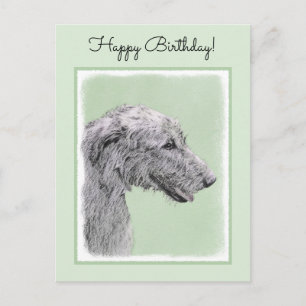 Irish Wolfhound Painting - Niedliche Original Dog  Postkarte