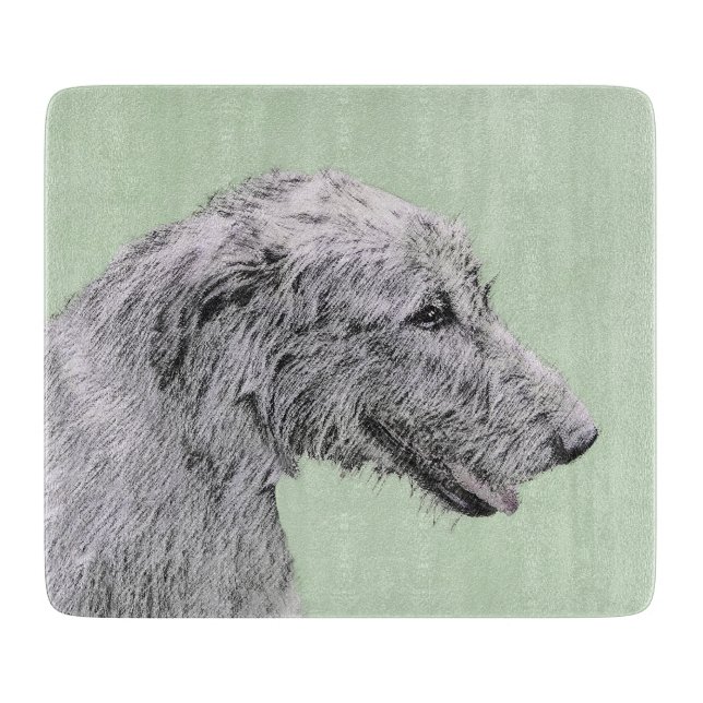 Irish Wolfhound Painting - Niedliche Original Dog  Schneidebrett (Vorderseite)