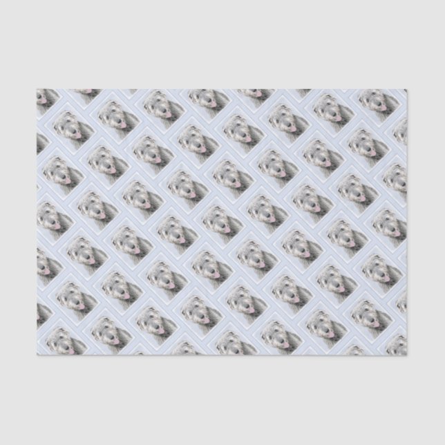 Irish Wolfhound Painting - Niedliche Original Dog  Seidenpapier (Vorderseite)