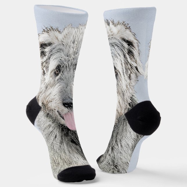 Irish Wolfhound Painting - Niedliche Original Dog  Socken (Gewinkelt)