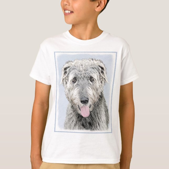 Irish Wolfhound Painting - Niedliche Original Dog  T-Shirt (Vorderseite)
