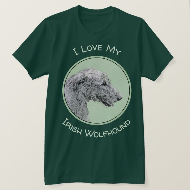 Irish Wolfhound Painting - Niedliche Original Dog  T-Shirt (Design vorne)